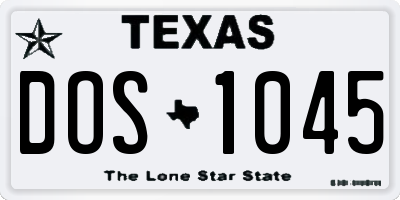 TX license plate DOS1045