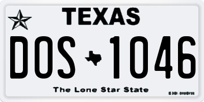 TX license plate DOS1046