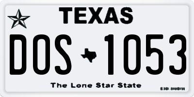 TX license plate DOS1053