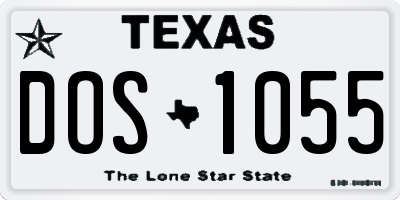 TX license plate DOS1055