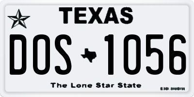 TX license plate DOS1056