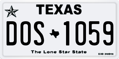 TX license plate DOS1059