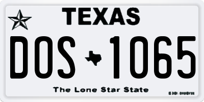 TX license plate DOS1065