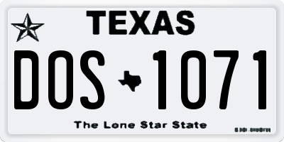 TX license plate DOS1071