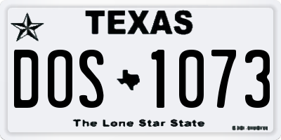 TX license plate DOS1073