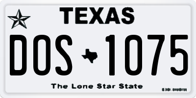TX license plate DOS1075