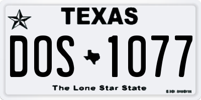 TX license plate DOS1077