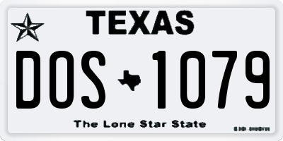 TX license plate DOS1079
