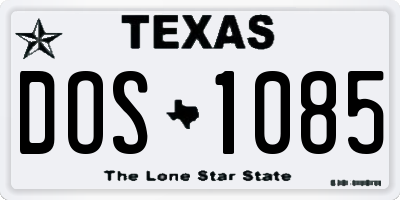 TX license plate DOS1085