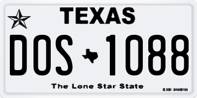 TX license plate DOS1088