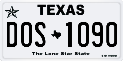 TX license plate DOS1090