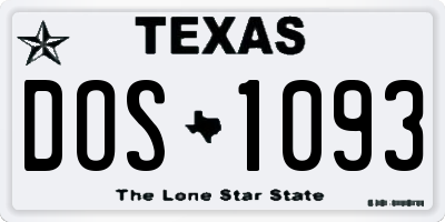 TX license plate DOS1093