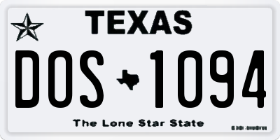 TX license plate DOS1094