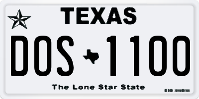 TX license plate DOS1100