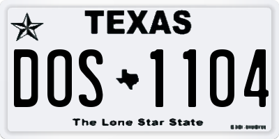 TX license plate DOS1104