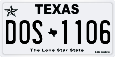 TX license plate DOS1106