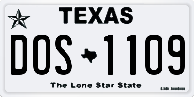 TX license plate DOS1109