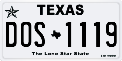 TX license plate DOS1119