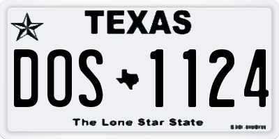 TX license plate DOS1124