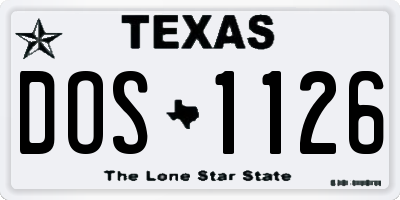 TX license plate DOS1126