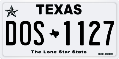 TX license plate DOS1127