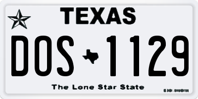 TX license plate DOS1129