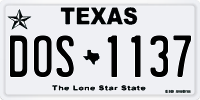 TX license plate DOS1137