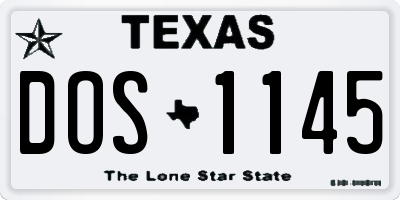 TX license plate DOS1145