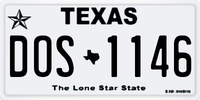 TX license plate DOS1146