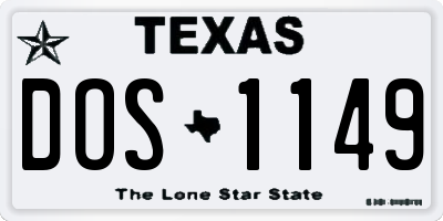 TX license plate DOS1149