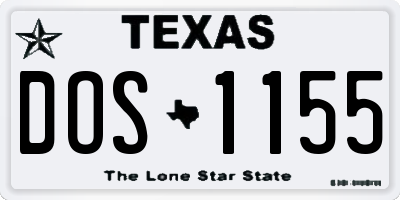 TX license plate DOS1155