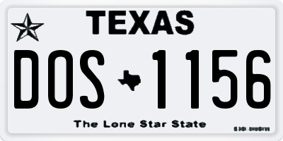 TX license plate DOS1156