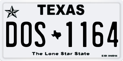 TX license plate DOS1164