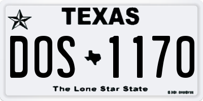 TX license plate DOS1170