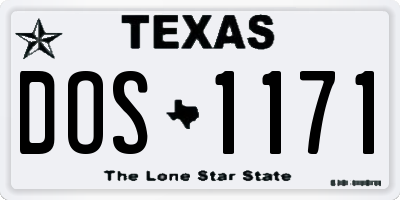 TX license plate DOS1171