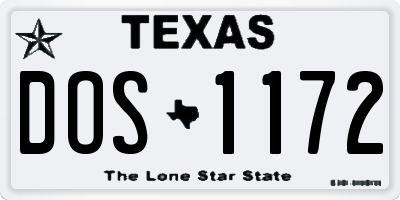 TX license plate DOS1172
