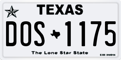 TX license plate DOS1175
