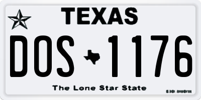 TX license plate DOS1176