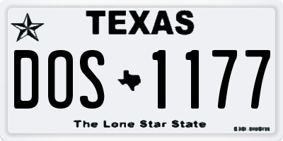 TX license plate DOS1177