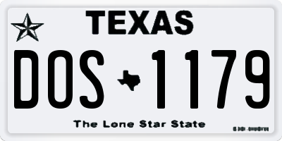 TX license plate DOS1179