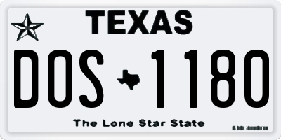 TX license plate DOS1180