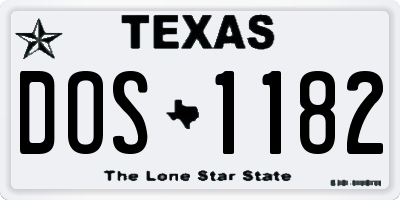 TX license plate DOS1182
