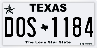 TX license plate DOS1184