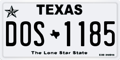 TX license plate DOS1185