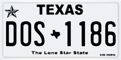 TX license plate DOS1186