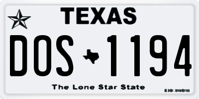 TX license plate DOS1194