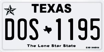 TX license plate DOS1195