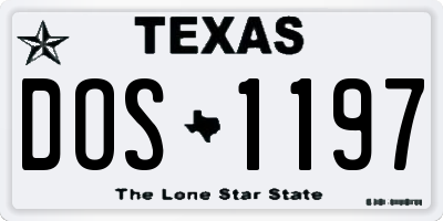 TX license plate DOS1197