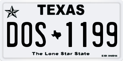 TX license plate DOS1199