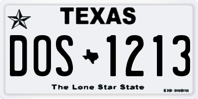 TX license plate DOS1213